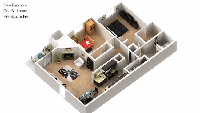 2x1B G304 floor plan