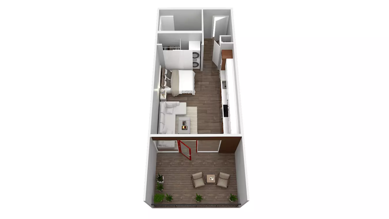 0BR/1BA 505-MFTE floor plan