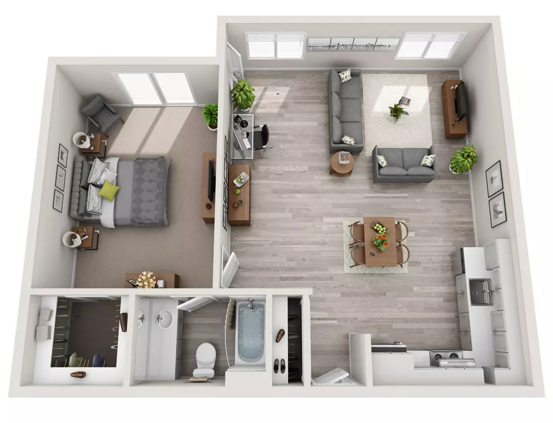 1x1 C D031 floor plan