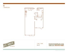1x1B 231 floor plan