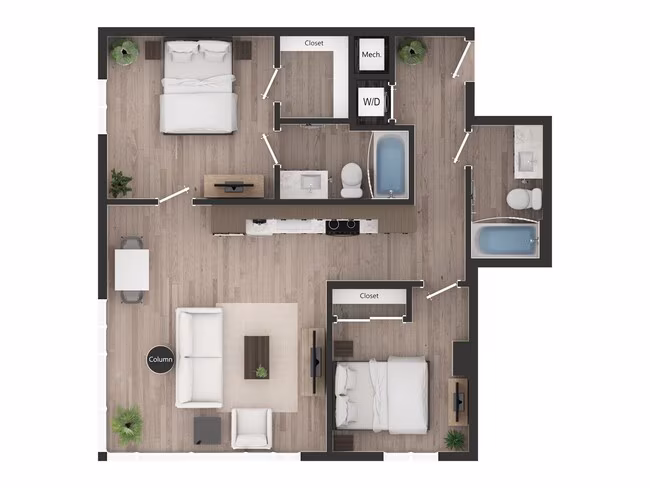 2BD2b 2201 floor plan