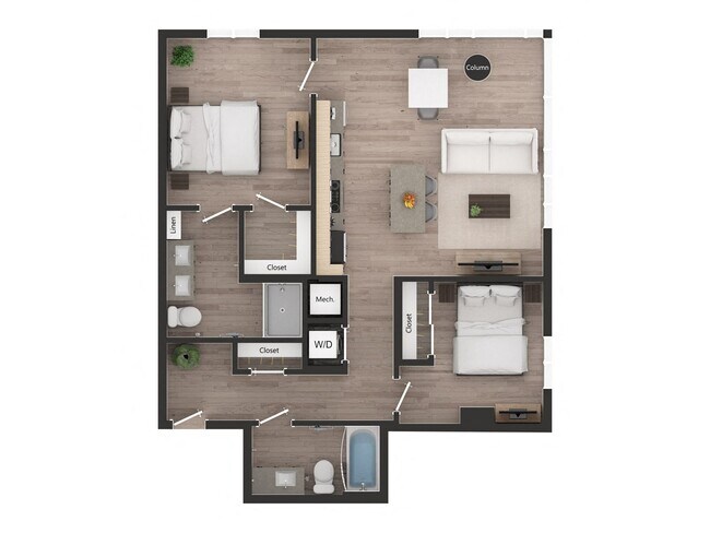 2BD2c 1110 floor plan