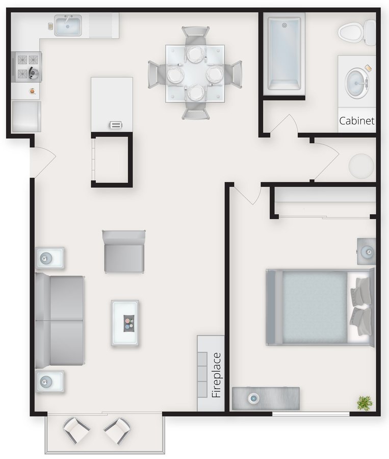 1x1 A205 floor plan