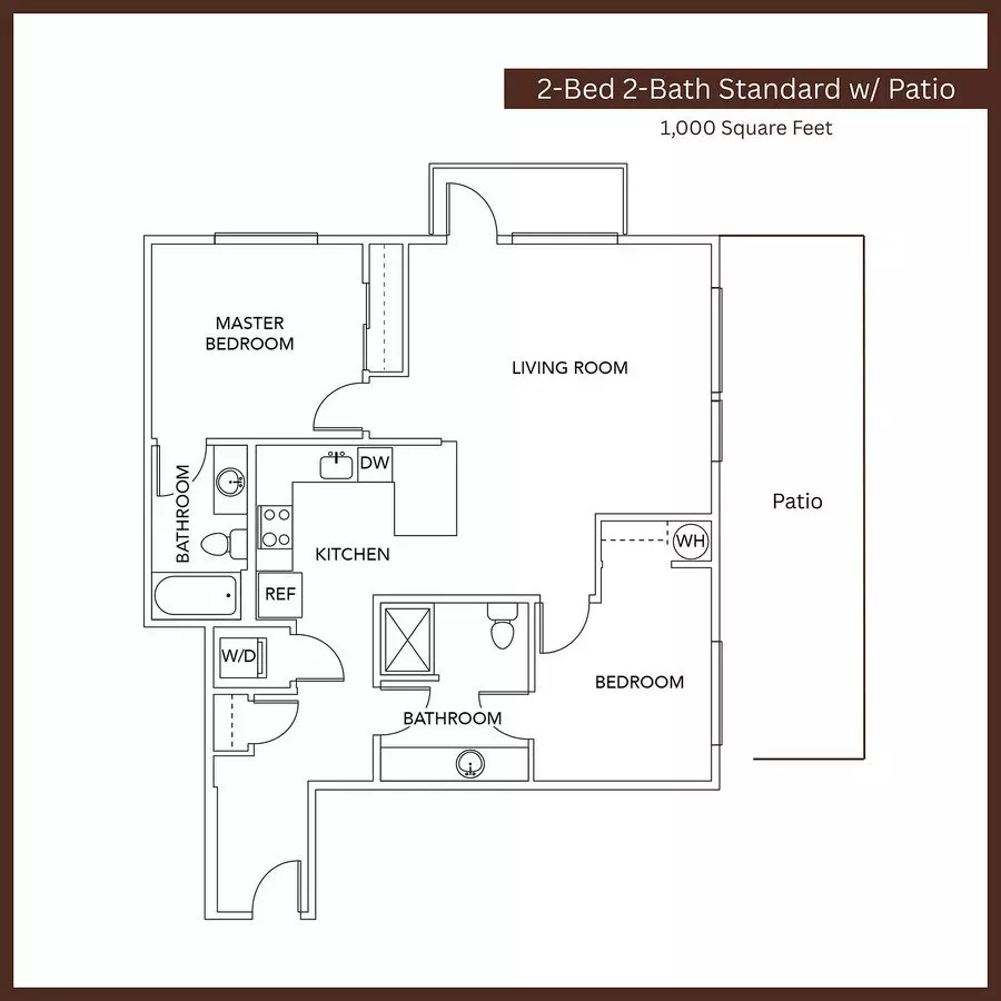 2 Bedroom 2 Bath Classic 321 floor plan
