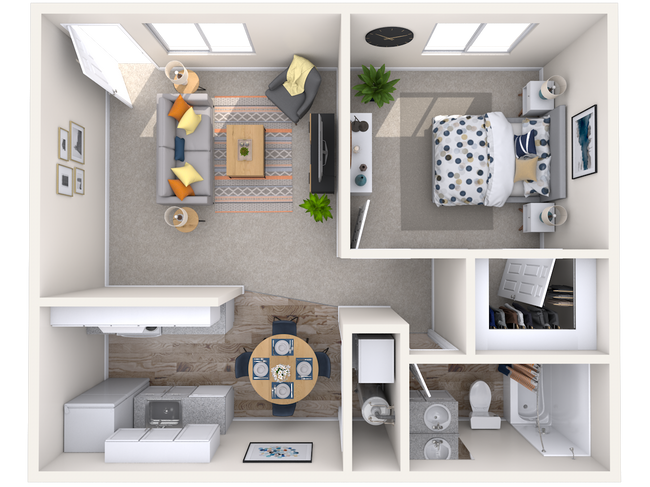 1x1 floor plan