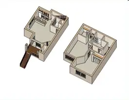 2x1 Townhome, 1002 sq ft 205 floor plan