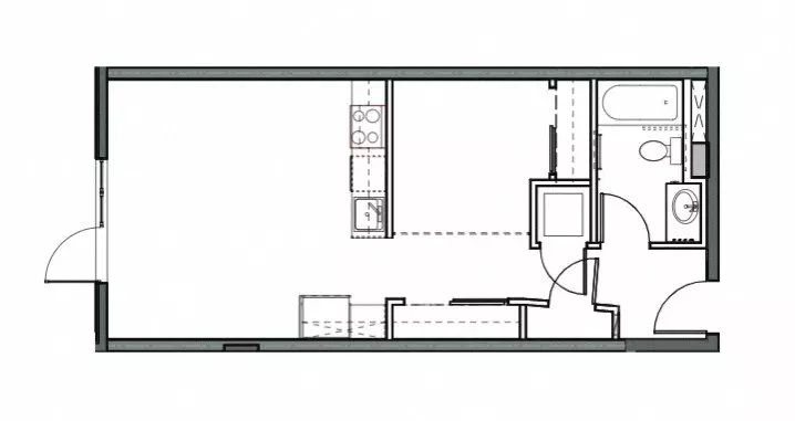 Open 1x1 K 617 floor plan
