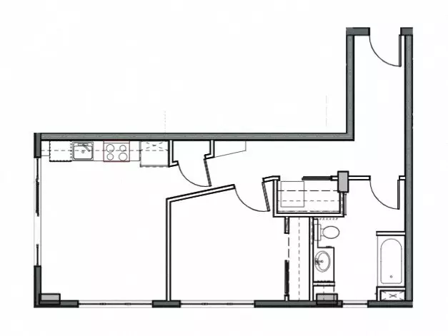 1x1 A 719 floor plan