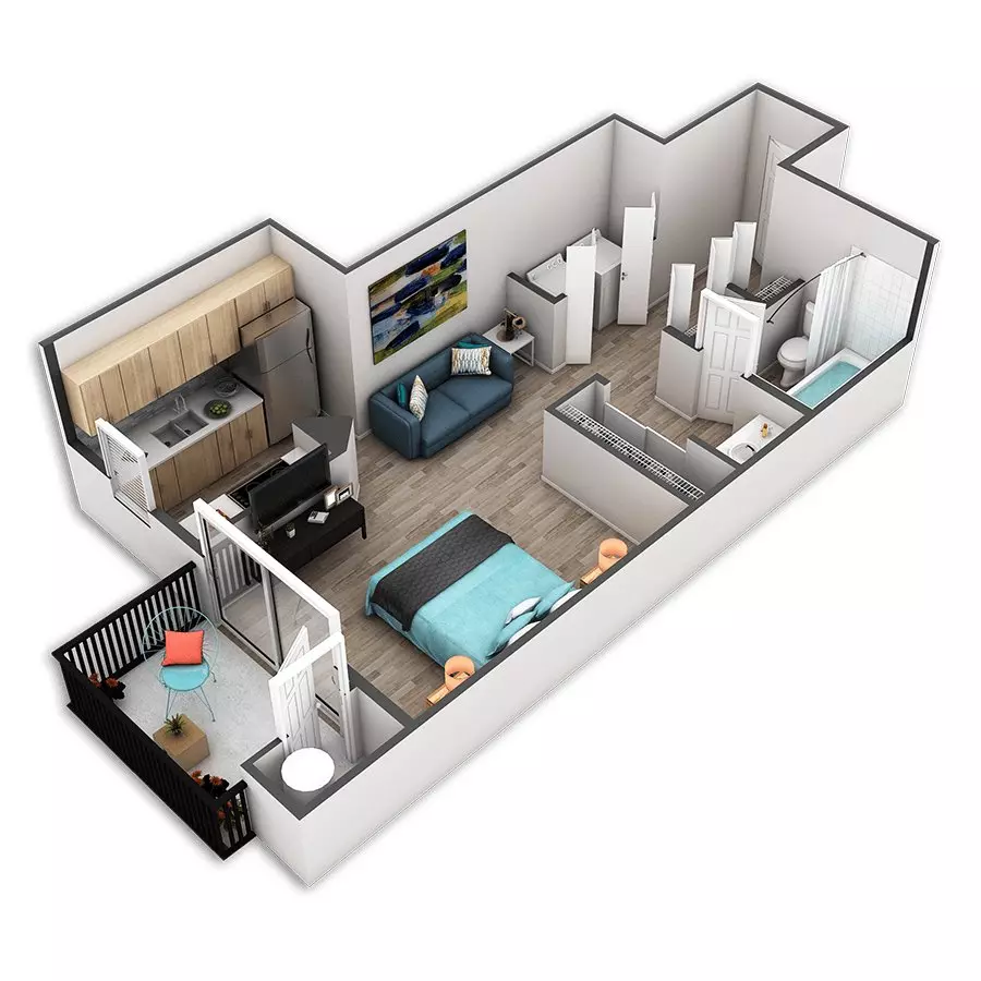 Unit 2-417 1-413 floor plan