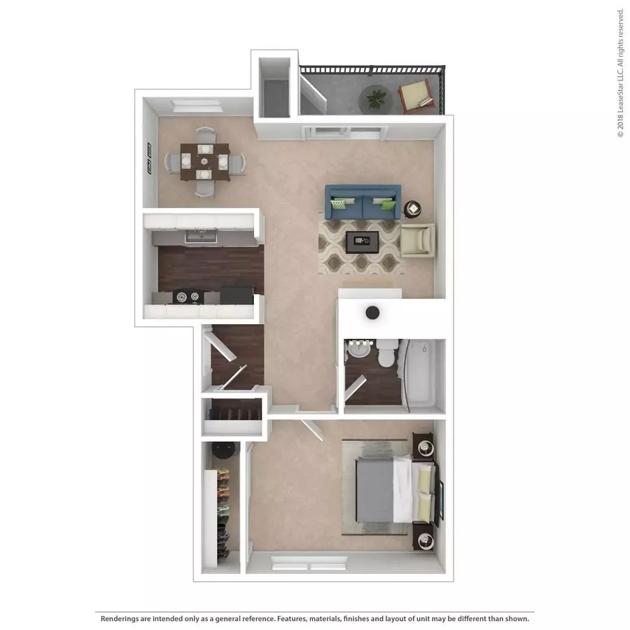 One Bedroom D101 floor plan