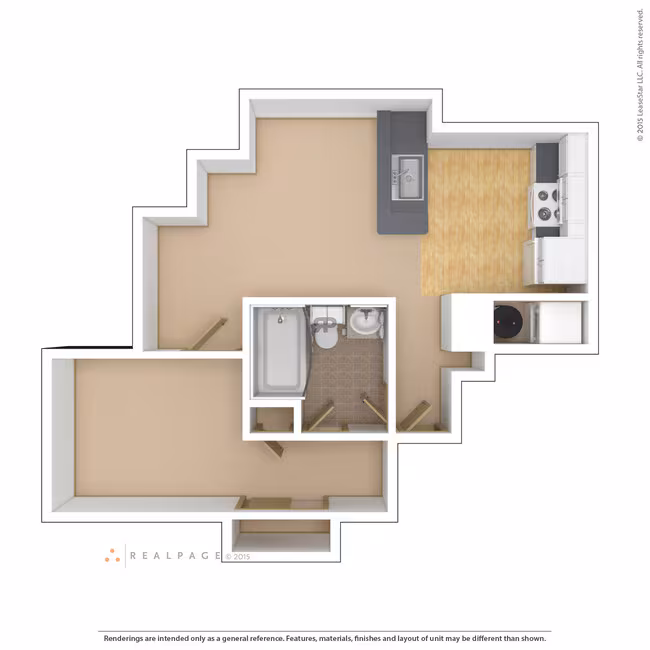 1x1b B8 floor plan