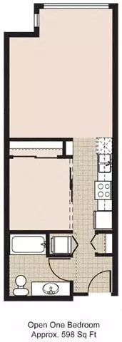1 bd 1 ba MFTE 529 floor plan