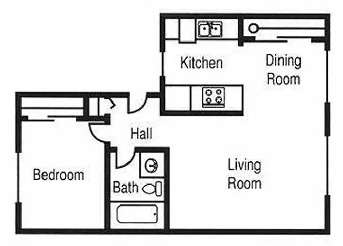 1 Bed 1 Bath A L03 floor plan