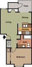 1B 0L-103 floor plan