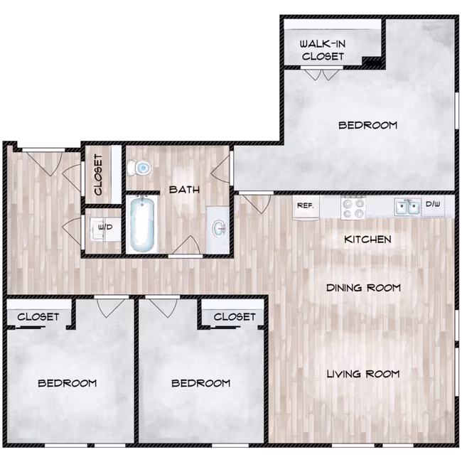 Unit E3 A607 floor plan