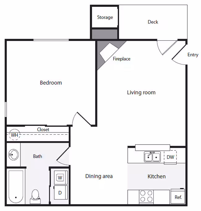 1BD/1BA 02-E203 floor plan