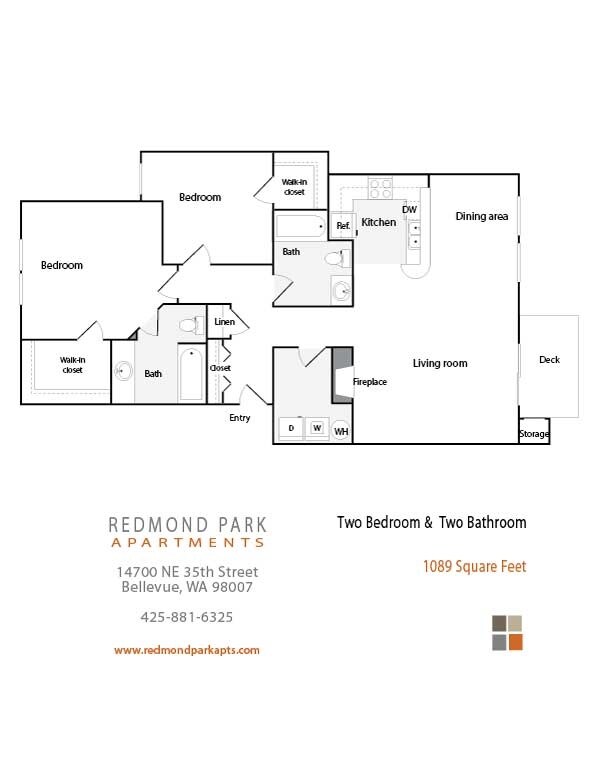 2BD/2BA 01-I206 floor plan