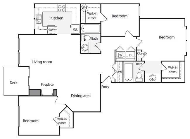 3BD/2BA 01-A310 floor plan