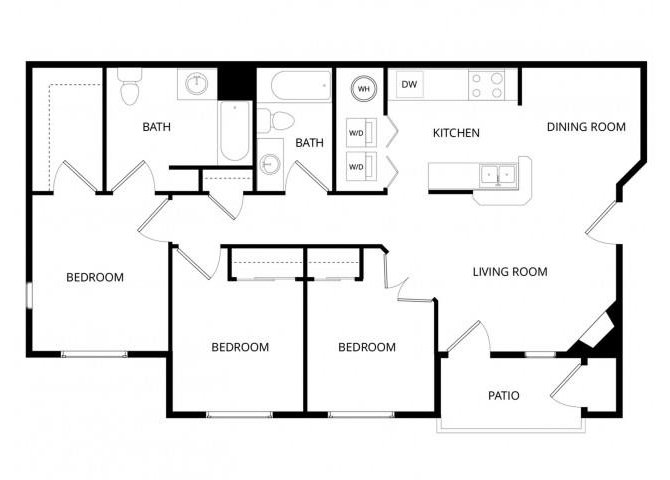 Small 3 Bedroom WAIT321 floor plan