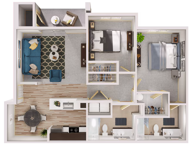 Unit D403 H405 floor plan