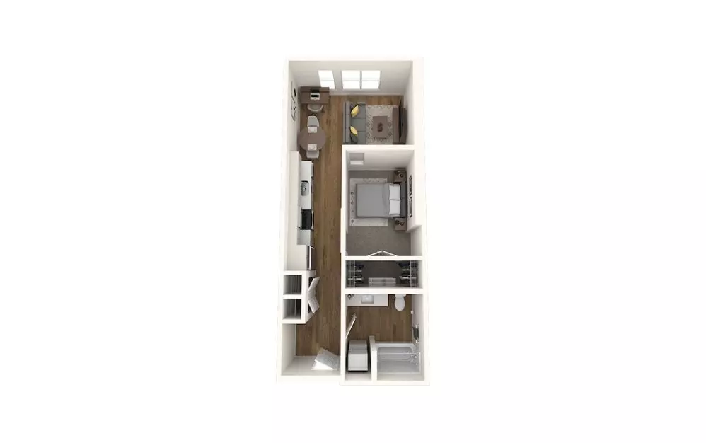 Open 1-bedroom A, C, D 713 floor plan