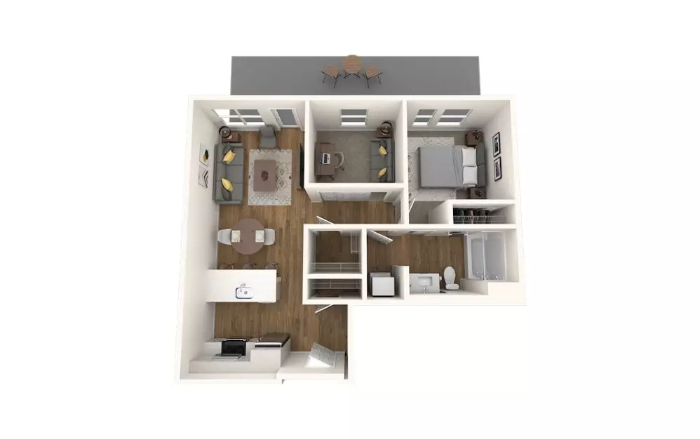2-Bedroom B 821 floor plan