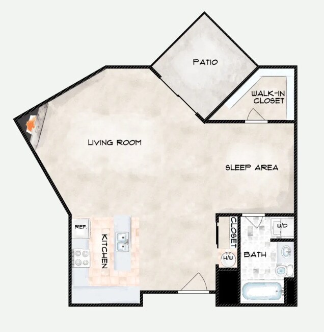 Studio B219 floor plan