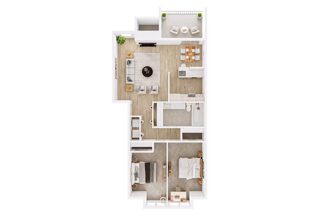 2X1 Renovated 6529-01 floor plan