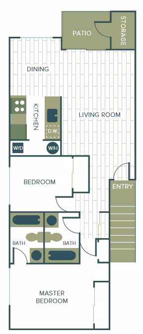 Unit D105 H201 floor plan