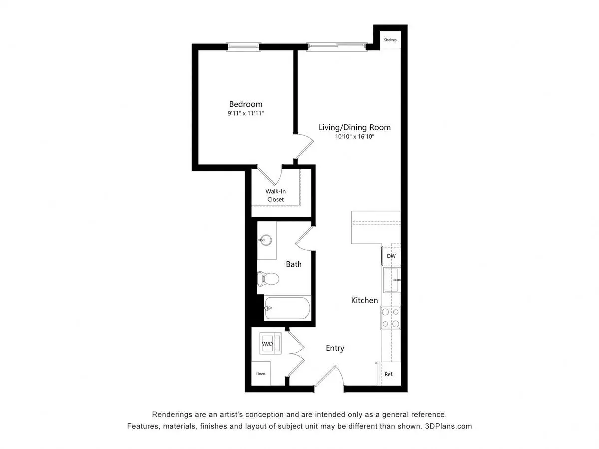 1x1 S1 311 floor plan