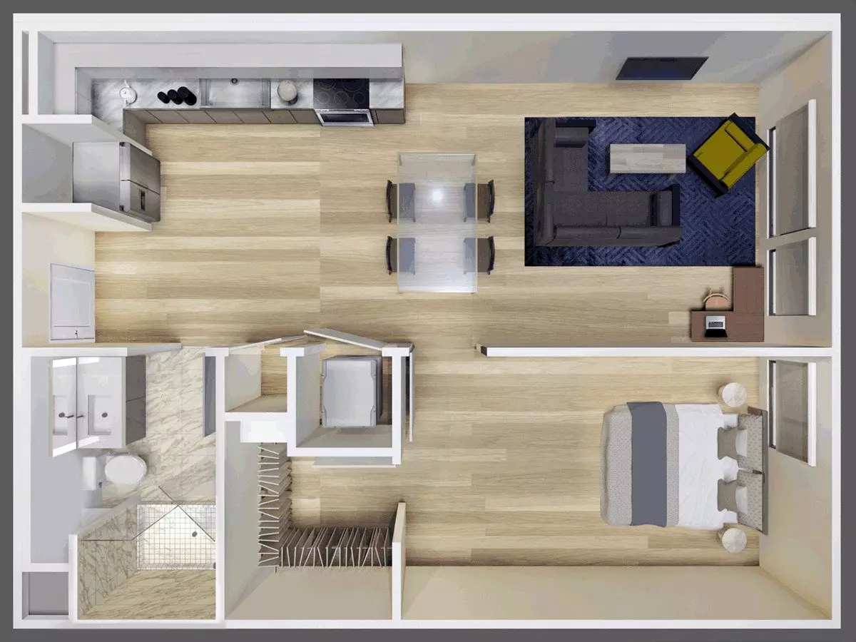1 Bed • 1 Bath 450 floor plan
