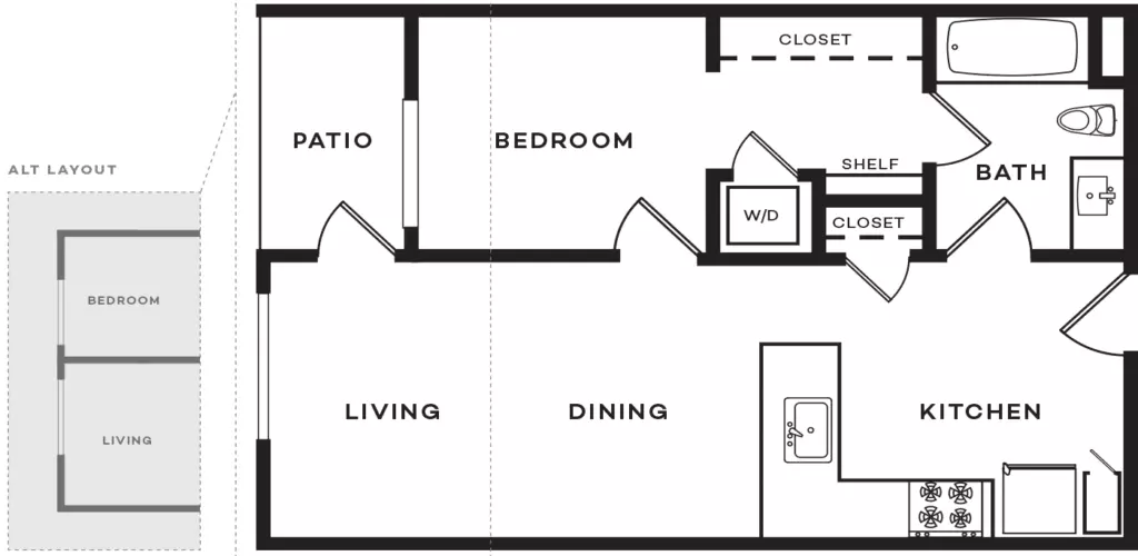 1 Bed • 1 Bath 337 floor plan