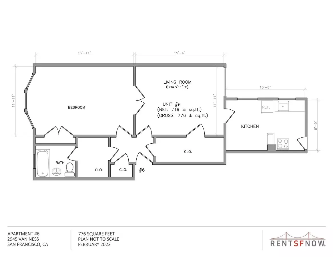 1 Bed • 1 Bath - floor plan