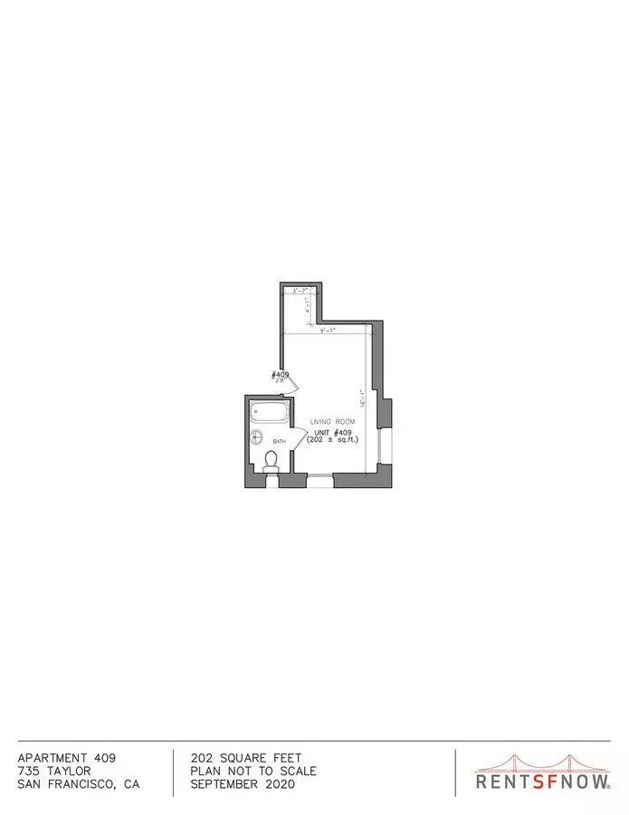 Studio • 1 Bath - floor plan