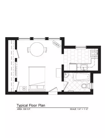 Cornelia Small Studio 507 507 floor plan