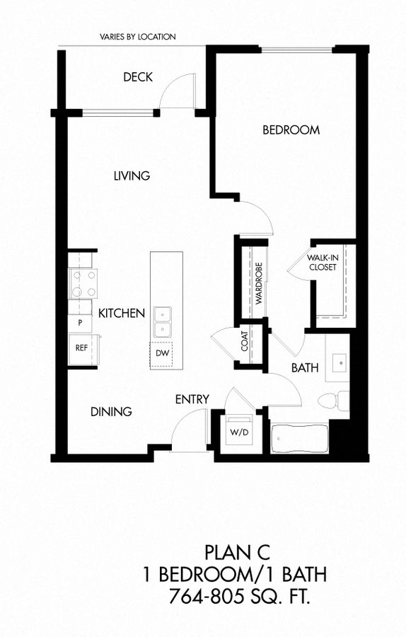 1 Bed • 1 Bath 611 floor plan