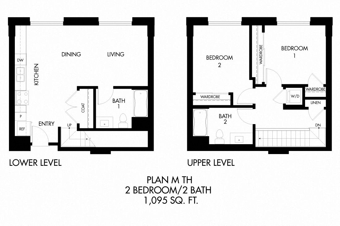 2 Beds • 2 Bath 116 floor plan