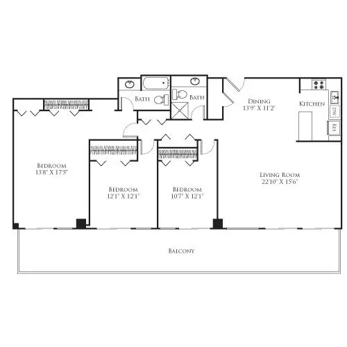 3 Beds • 3 Bath 09C floor plan