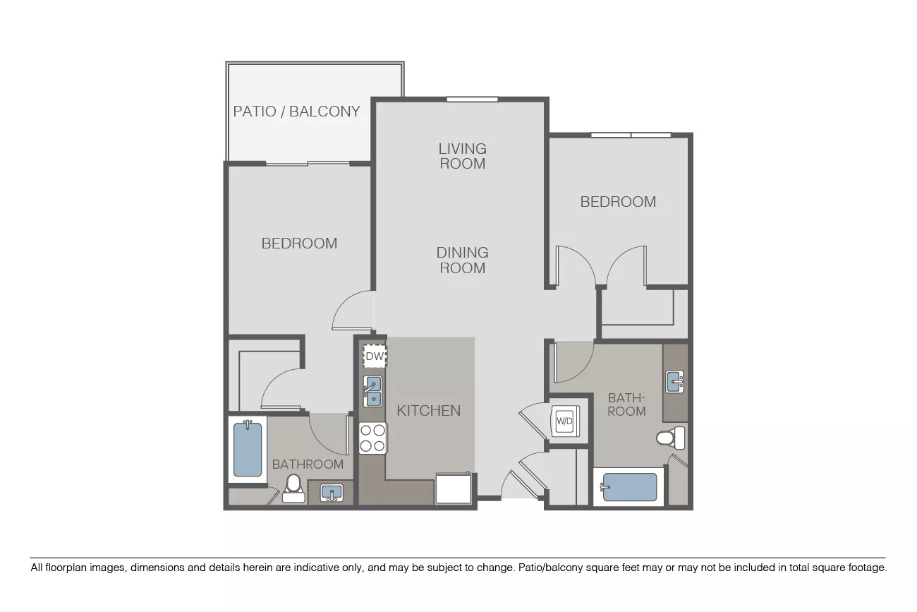 2 Beds • 2 Bath
3D Tour 00-235 floor plan