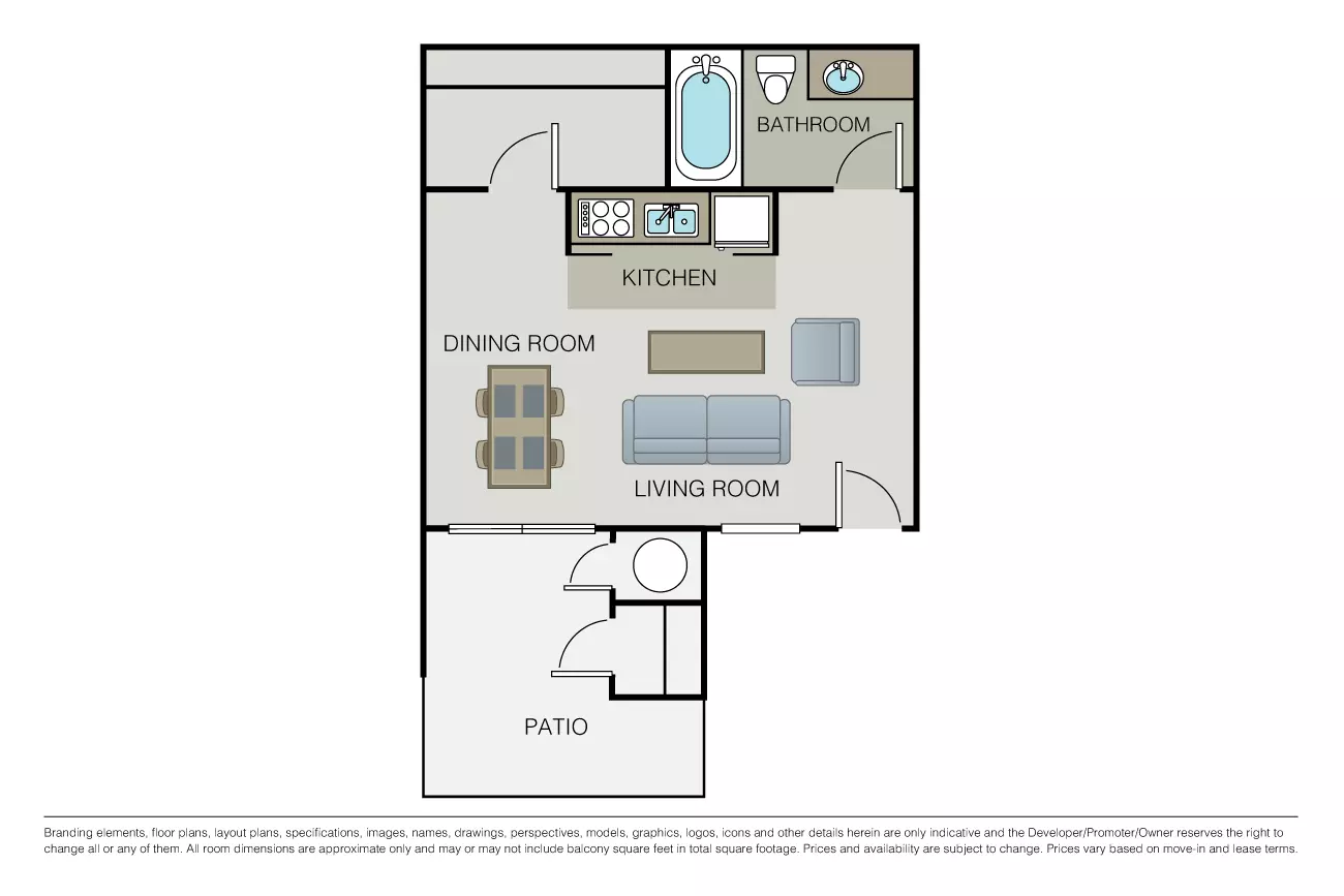 Studio • 1 Bath
3D Tour 01410 floor plan