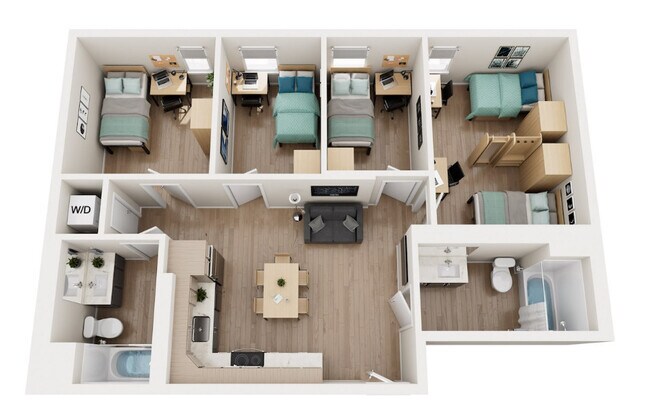 4BR/2BA floor plan