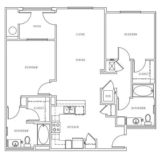 C1 Two Bedroom Renovated 09-309 floor plan