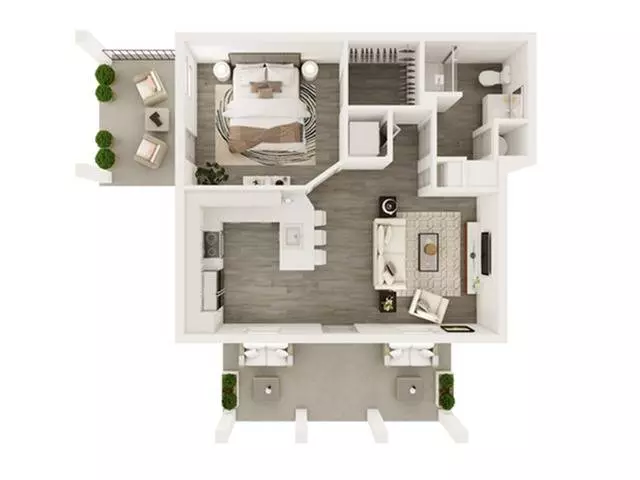 1 Bed • 1 Bath 5105 floor plan