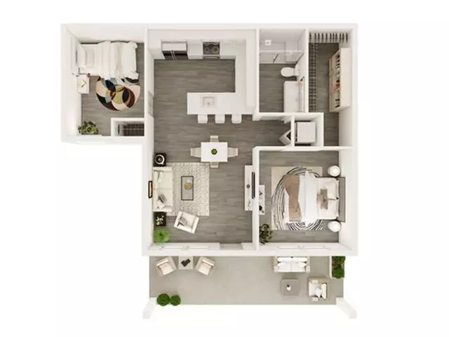 2 Beds • 1 Bath 5319 floor plan