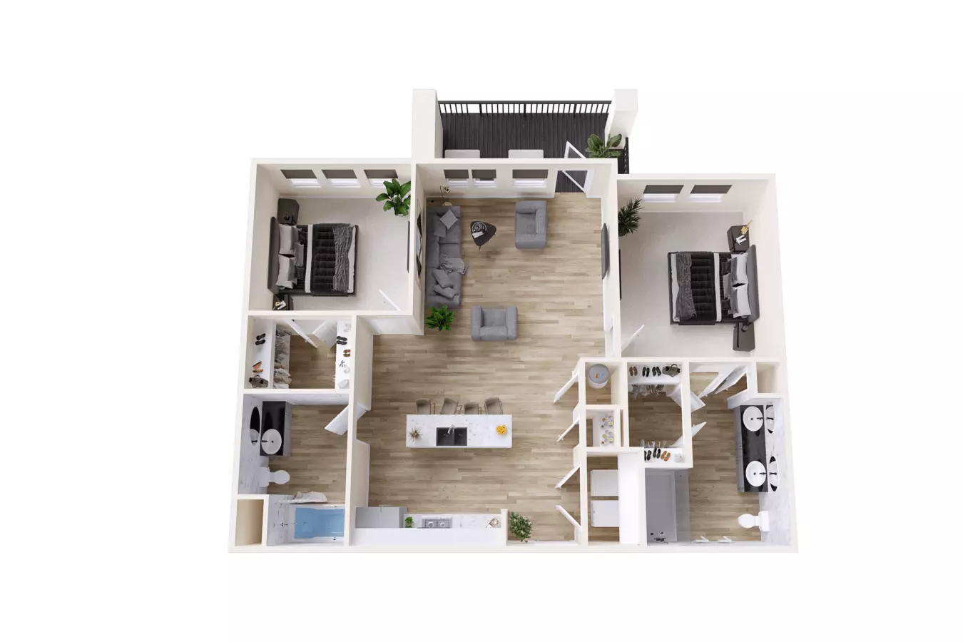 2 Beds • 2 Bath 1249 floor plan