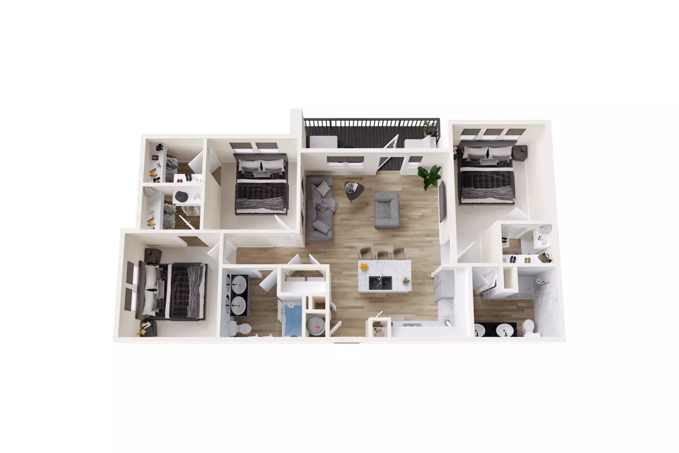 3 Beds • 2 Bath 2118 floor plan