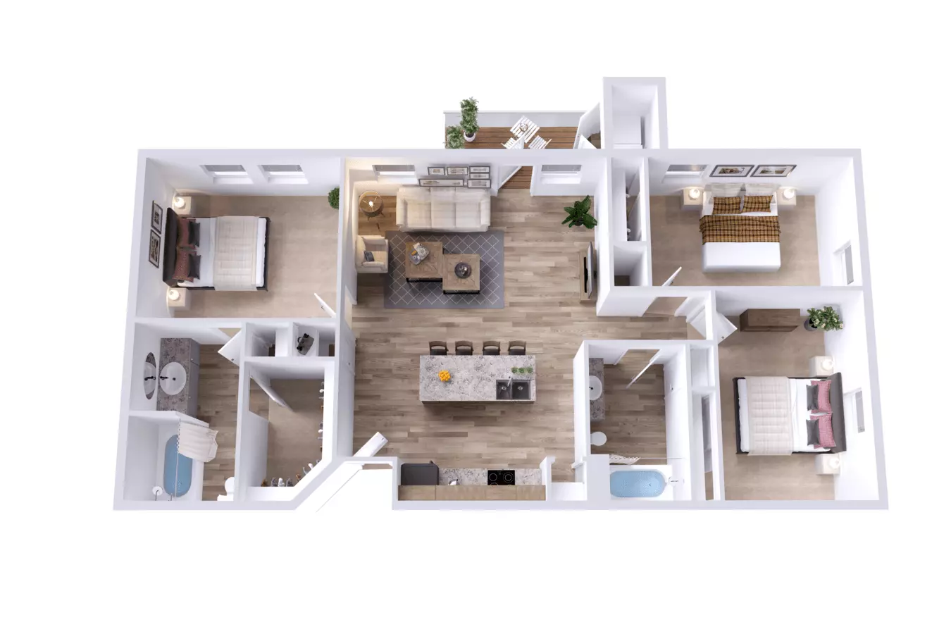 3 Beds • 2 Bath 12103 floor plan
