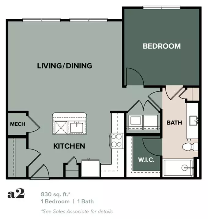 1 Bed • 1 Bath 8203 floor plan