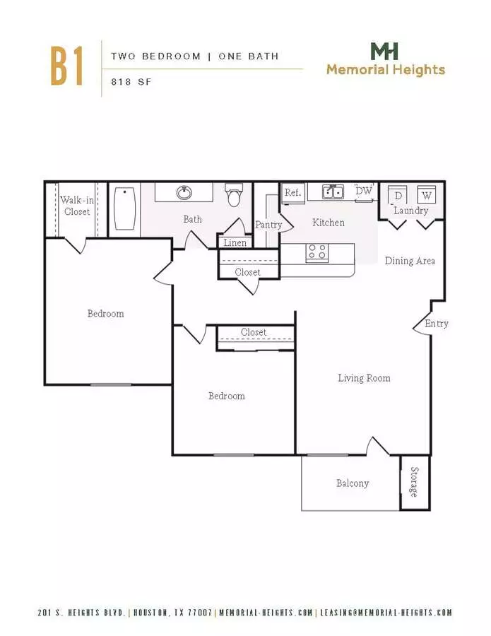 2 Beds • 1 Bath 1517 floor plan