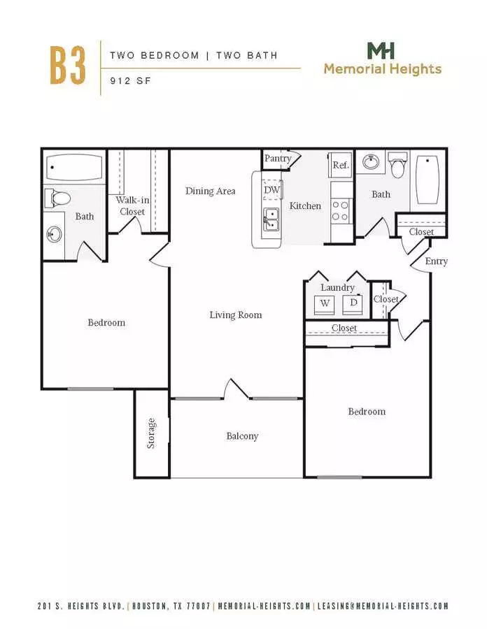 2 Beds • 2 Bath 1936 floor plan